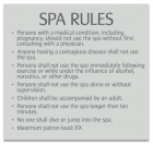 Iowa Spa Rules Sign