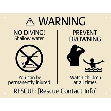 ISPSC No Diving Sign for Pools