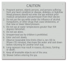 Kentucky Spa Rules Caution Sign
