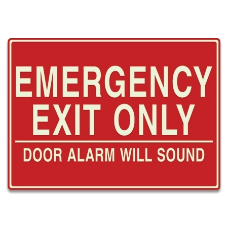 LaserGlow "Emergency Exit Only, Door Alarm Will Sound" Sign