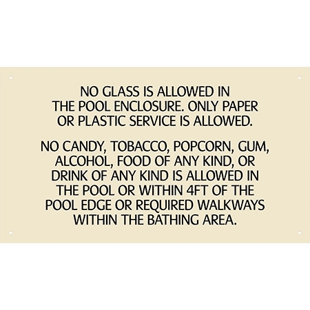 Maricopa County, Arizona Pool Policy Sign