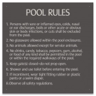 Maricopa County, Arizona Pool Rules Sign