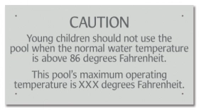 Michigan Pool Temperature Caution Sign
