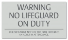 Minnesota No Lifeguard On Duty Warning Sign