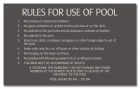 Mobile County, Alabama Pool Rules Sign