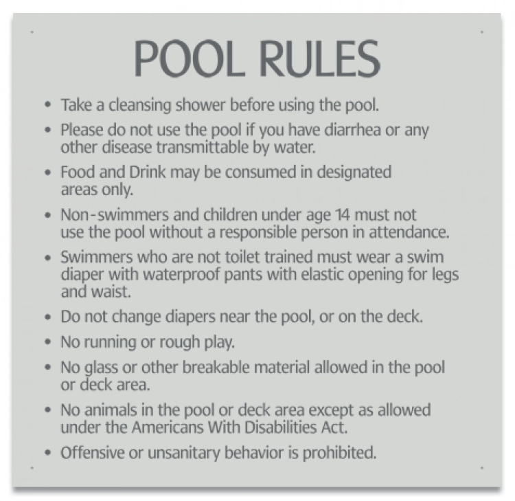 Montana Pool Rules Sign