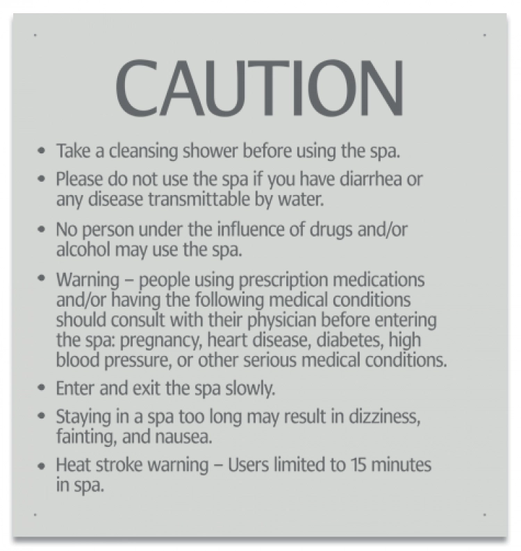 Montana Spa Rules Sign