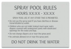 Montana Spray Pool Rules Sign