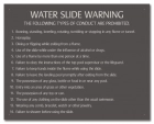 Nevada Water Slide Rules Sign