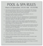 New Jersey Pool and Spa Rules Sign