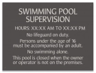 New Jersey Swimming Pool Supervision Sign