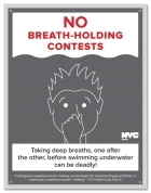 New York City No Breath-Holding Contests Sign