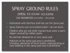 New York City Spray Ground Rules Sign