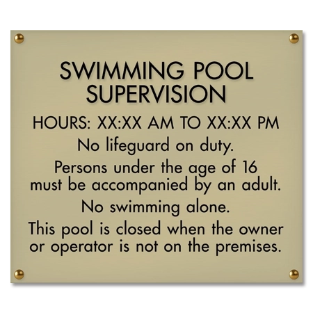 NJ Front Desk Pool Sign - Lennox 2