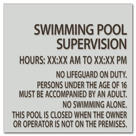 NJ Front Desk Pool Supervision Sign - Ice
