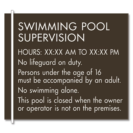 NJ Front Desk Pool Supervision Sign - Midtown