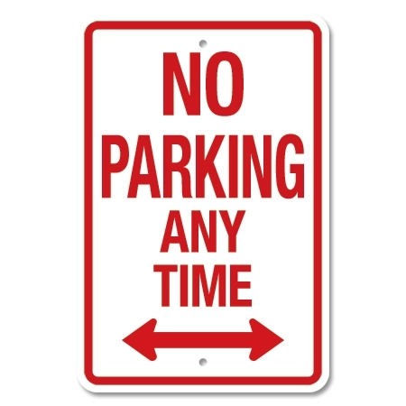 No Parking - with Left & Right Arrows