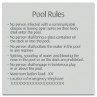 Ontario Canada Pool Rules Sign