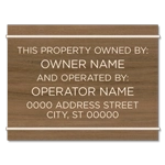 Owner/Operator Plaque