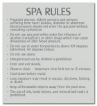 Prince Williams & Virginia Beach Spa Rules Sign