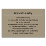 Resident Laundry Sign