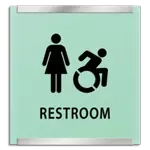 Restroom Sign w/Female & Dynamic ISA Symbols