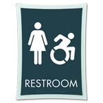 Restroom Sign w/Female & Dynamic ISA Symbols