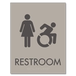 Restroom Sign w/Female & Dynamic ISA Symbols