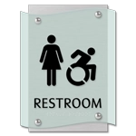Restroom Sign w/Female & Dynamic ISA Symbols