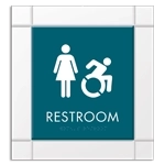 Restroom Sign w/Female & Dynamic ISA Symbols