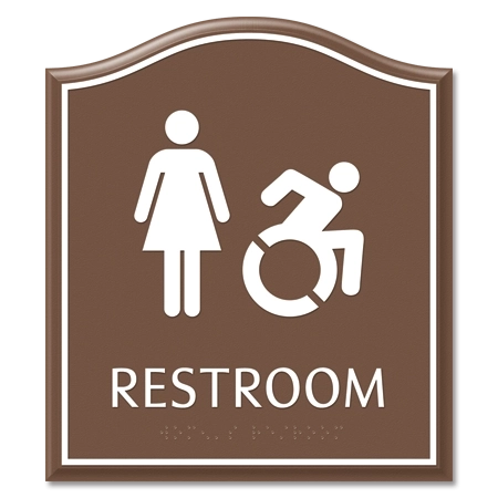 Restroom Sign w/Female & Dynamic ISA Symbols