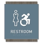 Restroom Sign w/Female & Dynamic ISA Symbols