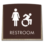Restroom Sign w/Female & Dynamic ISA Symbols