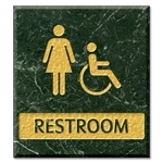 Restroom Sign w/ Female & ISA Symbols