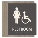 Restroom Sign w/ Female & ISA Symbols