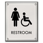 Restroom Sign w/ Female & ISA Symbols