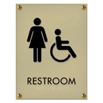 Restroom Sign w/ Female & ISA Symbols