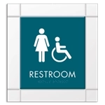 Restroom Sign w/ Female & ISA Symbols