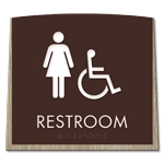 Restroom Sign w/ Female & ISA Symbols