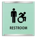 Restroom Sign w/Male & Dynamic ISA Symbols
