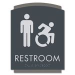 Restroom Sign w/Male & Dynamic ISA Symbols