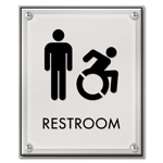 Restroom Sign w/Male & Dynamic ISA Symbols