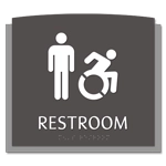 Restroom Sign w/Male & Dynamic ISA Symbols