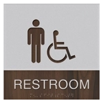 Restroom Sign w/Male & ISA Symbols