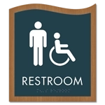 Restroom Sign w/Male & ISA Symbols