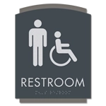 Restroom Sign w/Male & ISA Symbols