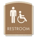 Restroom Sign w/Male & ISA Symbols