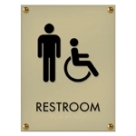 Restroom Sign w/Male & ISA Symbols