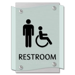 Restroom Sign w/Male & ISA Symbols