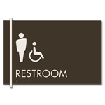 Restroom Sign w/Male & ISA Symbols